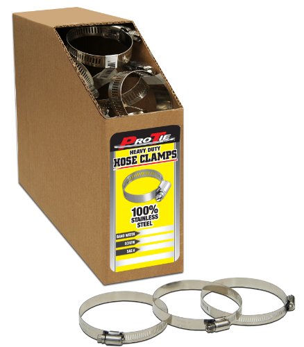 Pro Tie 33854 Heavy Duty All Stainless Bulk Hose Clamps, SAE Size 16, Range 13/16-Inch-1-1/2-Inch, Box of 215