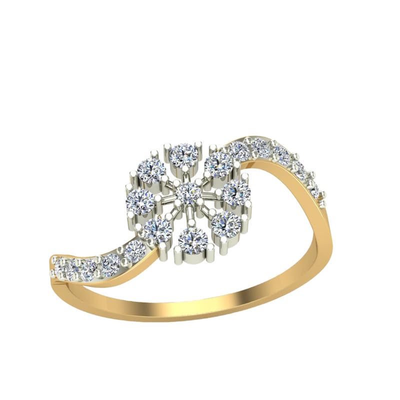 Image of DISHIS 18k(750) /14K(585) Yellow Gold Diamond Ring for Women