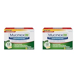 Mucinex DM 12 Hr Max Strength Expectorant & Cough Suppressant Tablets, 42ct, (Pack of 2)