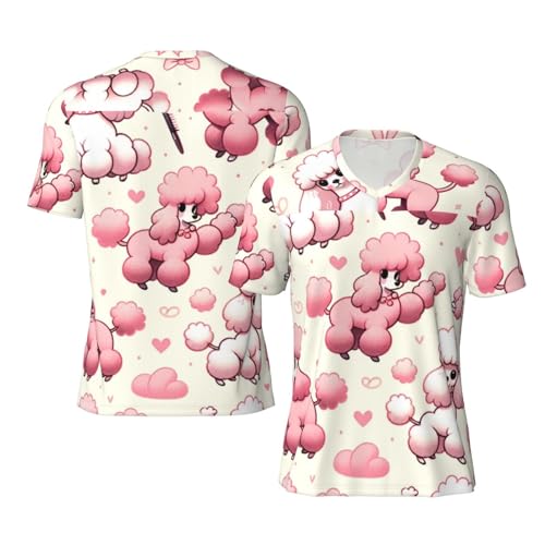 Stylish Athletic Sports Jersey Cute-Poodle-Funny Men's Rugby Jersey 3X-Large Black