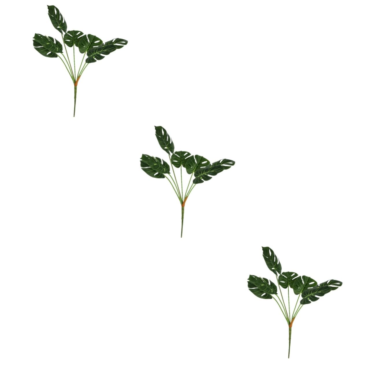 Zerodeko 3 Stücke Grün Künstliche Pflanze Ornament Lebensechte Faux Laub Blatt Dekoration Für Wohnkultur