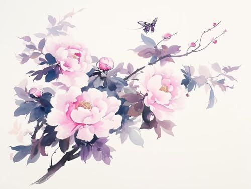 �������G ���m�̒��̉� �A�N�����G�̋� �Z�b�g�ƃu���V�t�� DIY Paint by Numbers �������G ��l�p ���S�� ����G��L�����o�X �h��G ���� �A�[�g�N���t�g �z�[���f�R���[�V���� �v���[���g�C���e���A �Ǐ��� 70x90cm (�t���[