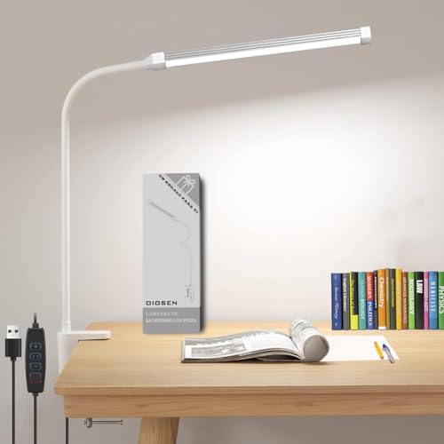 Consejos para Comprar Lamparas de Escritorio Walmart que Puedes Comprar On-line. 41 OIOSEN LED Lámpara de escritorio con pinza, largo cuello de cisne flexible de metal USB Lámparas de mesa, 3 modos de brillo 10, clip de luces para la oficina en casa cuidado de...
