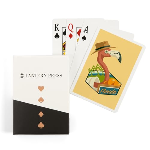 Lantern Press Florida, Flamingo y Naranjas, 52 naipes Poker