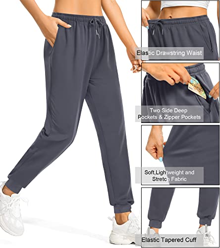 Asimoon Womens Sweatpants Elastic High Waist Joggers For Women With Pockets Comfy Lightweight Yoga Sweat Pants Loose Lounge Athletic Jogging Pants Grey thumb #3