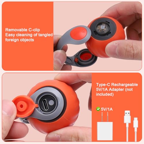 BABORUI Dual-Speed Rechargeable Interactive Cat Ball (2-Pack with Tails) — view 7
