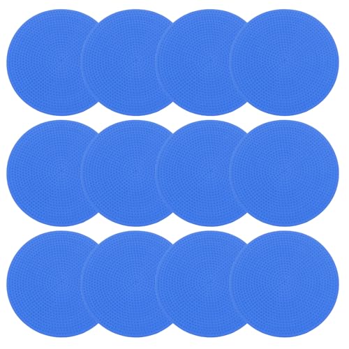 patikil 4 inch poly spot markers 12pcs non slip rubber floor dots with storage bag flat agility cones for sports training basketball football