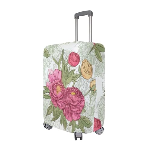 Joisal Floral Peony Spring Suitcase Cover Cute Luggage Protector Personalized Travel Accessories Suitcase Sleeve Colorful, XL, Fits 29-32 Inch Case3