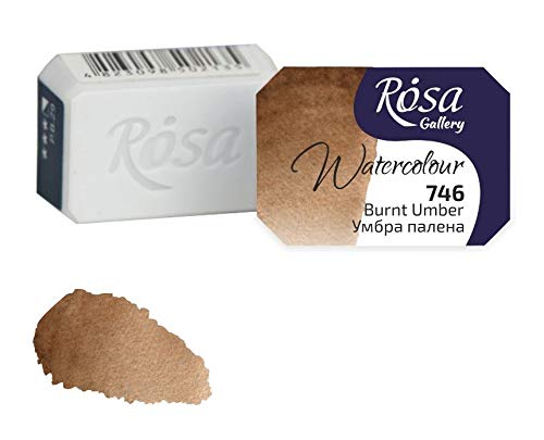 Professional Watercolour Paint, 2,5ml Half Pan, Gallery, Artist Quality (Burnt Umber)