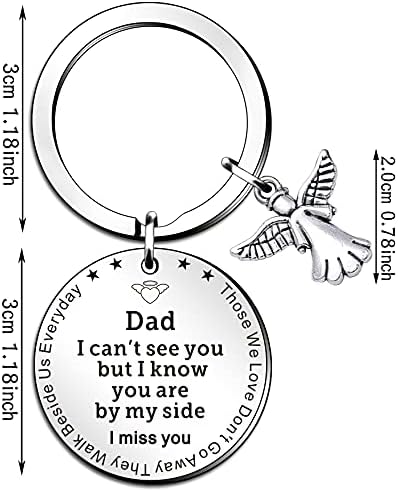 WTOPP Memorial Gifts for dad,Memorial Gift - Memorial Keyring Sympathy Keychain in Memory of DAD, Memorial Gift for Loss of Loved One