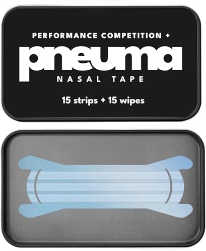 Pneuma Nasal Strips – Performance Competiton Plus – Nose Strips for Breathing Extra Strength Athletic Nose Strips & Nasal Strips for Running to Enhance Oxygen Intake (Transparent – Unisex Fit)