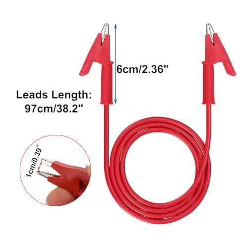 Image of 5pcs Alligator Clips Test Leads Set Dual Ended 15A Test Lead Wire Cable with Insulators Clips with Protective Jack Copper Clamps for Electrical Testing 5 Colors 3.3 ft /1m