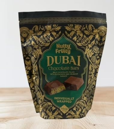 Dubai Chocolate Bars, Milk Chocolate Filled with Pistachios and Crunchy Kadayif, Individually Wrapped, 16 oz