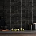 Commomy Thicker Black Peel and Stick Tiles - 10 pcs of 12" x 12" - 3D Adhesive Square Peel and Stick Tiles Backsplash for Kitchen, Bathroom, Removable, Waterproof, Vinyl Wall Tile