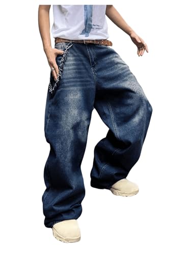 SHENHE Men's Wide Leg Vintage Jean