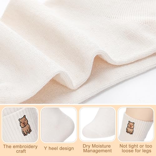 Image of Eurzom 10 Pairs Socks Womens Crew Elastic Ankle Length Cotton Socks Aesthetic Cute Lightweight Low Cut Gifts for Women