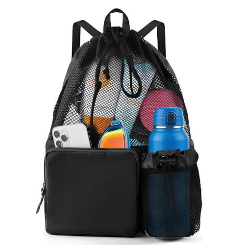 SUVICTONG Swim Mesh Beach Backpack with Wet Pocket Mesh Drawstring Bags,Swim Bag,Pool Backpack for Swimming, Gym（18.5"x15.7"） - image 1