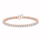 La4ve Diamonds 1.00 CT Flash Plated Sterling Silver Illusion Set Diamond Circle Link Tennis Bracelet