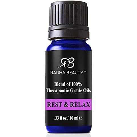 Radha Beauty Rest & Relax Blend 10mls. Calm The Mind, Body, and Spirit with a Perfect Infusion of Relaxation and Tranquility with This Combination Blend Cover