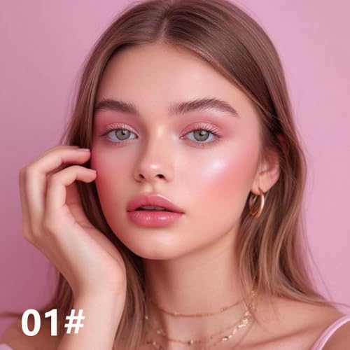 Image of SUAKE Brighten Baked Blush Contour Palette, 2-in-1 Blush & Highlighter Hybrid - Pressed Powder-Butter Cream, Marbleized, Intensely Pigmented Natural Finish, Buildable Color (Blush-A01)