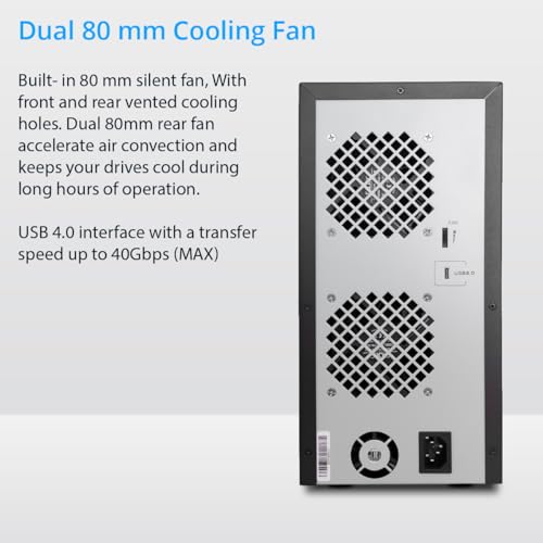 Image of USB 4.0 (40Gbps) Type-C 8 Bay 2.5 Inch and 3.5 Inch SATA Hard Drive External Hard Drive Enclosure