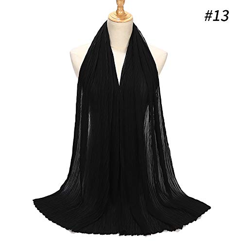Women Pleated Chiffon Scarf Shawl Muslim Turban Long Wrap Hijab Head Scarf Shawls2