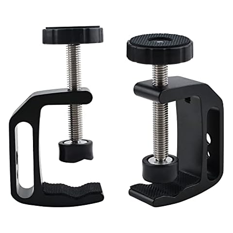 INCREWAY Universal C-Clamp, 2PCS Aluminum Alloy Universal C Table Desk Clamp with 1/4 and 3/8 Thread Hole for Desk Camera Cover
