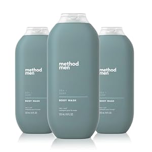 Method Men Body Wash, Sea + Surf, Paraben and Phthalate Free, 18 FL Oz (Pack of 3),Softening