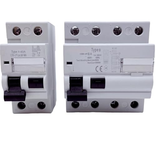 Disjoncteur différentiel Type B 63A 100mA 2P 4P pour borne de recharge EV et photovoltaïque