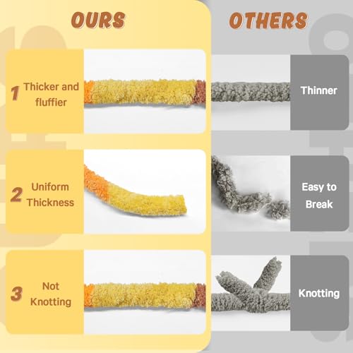 Image of Inhand Chunky Chenille Yarn for Hand Knitting, Thick Bulky Blanket Yarn for Crocheting, Soft Fluffy Yarn for Crochet Gifts & Crafts for Women /Beginners, 8 Pack (29.5 yds /8.4 oz Each), Orange & Yellow