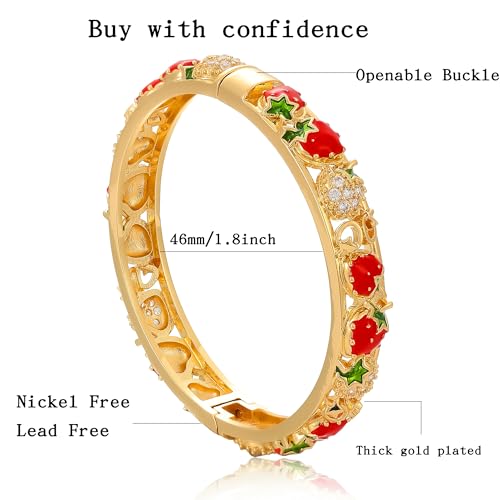 Ethlyn Gifts for girls Gold Plated Colorful Openable Kids Baby Girls Bangles Bracelets Birthday Christmas Gifts for 2years 4 years 5 years old girls3