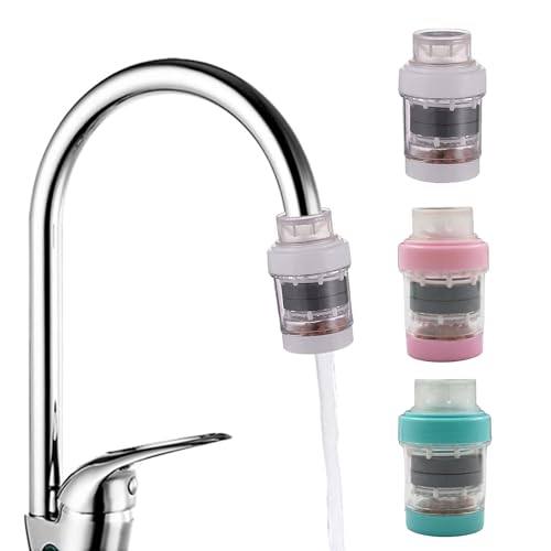 3 Pack Water Filter for Sink, Magnet Faucet Filter, Kitchen Faucet Water Filter, Activated Carbon Water Purification Filter, Faucet Mount Filters Suitable for Standard Faucet,Random Colour