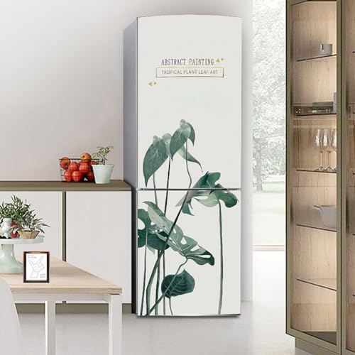 Vinilo para nevera de hojas verdes nórdicas de 60x180 cm 2