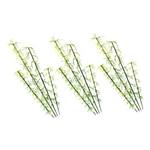 Tofficu 12個 シミュレーション竹子模型 ミニチュアプラスチック竹樹木モデル ミニ景観装飾用 自然な質感と精巧な細工