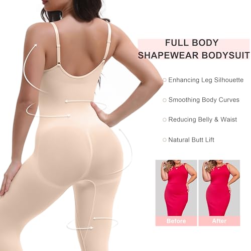 Image of SHAPERX Hourglass Leggings Anti Cellulite Compression Full Body Shapewear Breathable No Roll Down