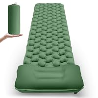Isomatte Camping, Ultraleichte Aufblasbare Isomatte mit Kissen, Wasserdichte und Feuchtigkeitsbeständige Camping Luftmatratze, Aufblasbare Luftmatratze, für Camping Wandern Reisen Backpacking Grün