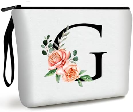 Personalised Makeup Bag Gifts for Women A-Z Make up Bag Gifts for Birthday Christmas Best Friend Her Women Mum Wedding Gifts for Bride Bridesmaid Cosmetic Bag Makeup Holder(A)