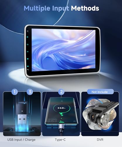 Radio para auto 1 Din con pantalla táctil de 10 pulgadas miniatura 7