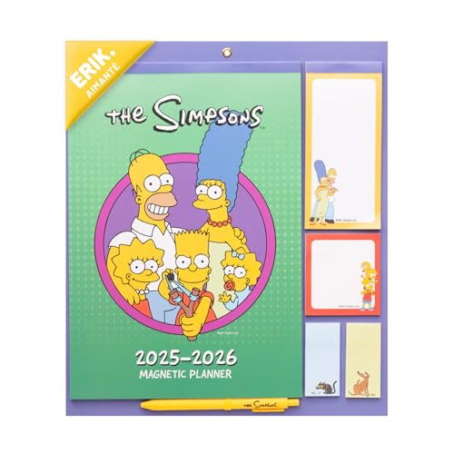 Grupo Erik - Calendrier Magnetique Frigo Les Simpsons - de Septembre 2025 à Décembre 2026 | Planificateur Mensuel 16 mois, Calendrier Familial 2025 2026
