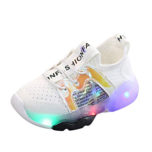 Kids Baby Girls Boys Bling Led Light Shoes Breathable Casual Luminous Sneakers