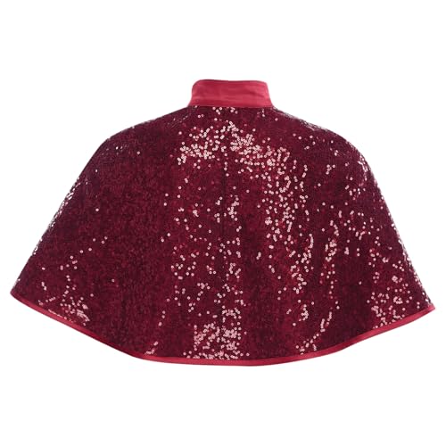 Girls Sparkly Sequins Shawls Wraps Flower Kids Princess Cape Wedding Party Dress Cover Up2