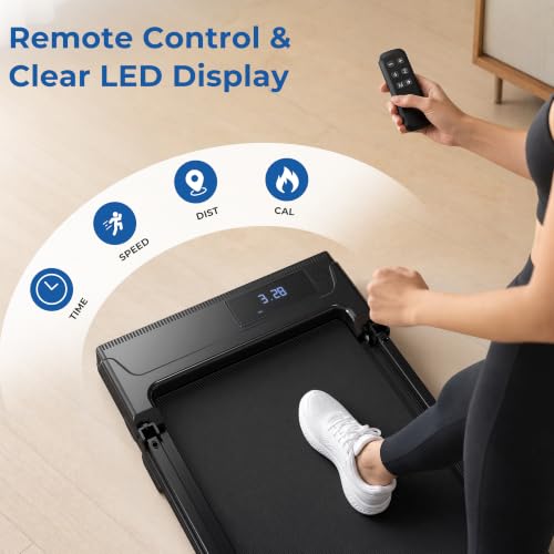 Walking Pad, Treadmill with Handle Bar Foldable Treadmills for Home Indoor Under Desk Portable Compact Electric Walk Pads Small Spaces Office Folding Mini Walking Running Quiet Red Qyraenix - image 5