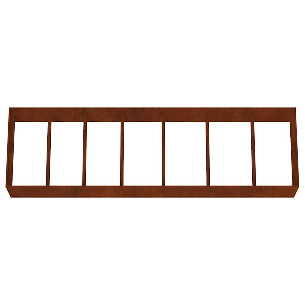 Bancal alto 280 x 80 x 40 cm de acero corten para jardín y terraza