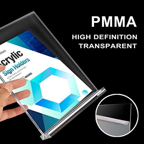 Lemas T Shape 8.5X11 Acrylic Sign Holder，Vertical Double Sided Display Stand，Flyer Vendor Display Supplies Flyer For Restaurant Table Menu Recipe Cards Office（4Pcs） #TOP3