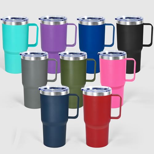 Gobelet de 591 ml avec anse noir en acier inoxydable double paroi - 8