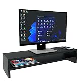Suporte Base Monitor Setup Gamer Base Elevada Ergonomia (Preto)