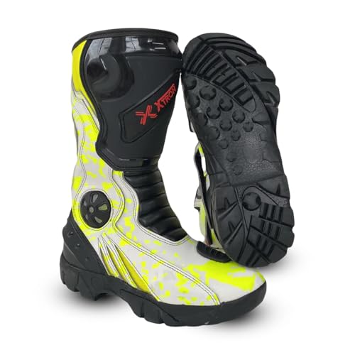 Image of Xtron Bikewear MX Kids Motocross Boots Off Road Motorbike Trials Youth Child Cub Quad Yellow (Yellow, uk_footwear_size_system, big_kid, numeric, medium, numeric_5)