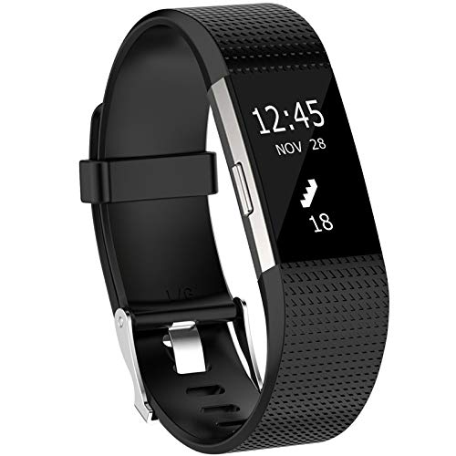 Pulseras Fitbit Charge 2 KingAcc Correa para Fitbit Charge 2, Silicona Suave Pulsera de Respueto con Hebilla de Metal Compatible con Fitbit Charge 2...