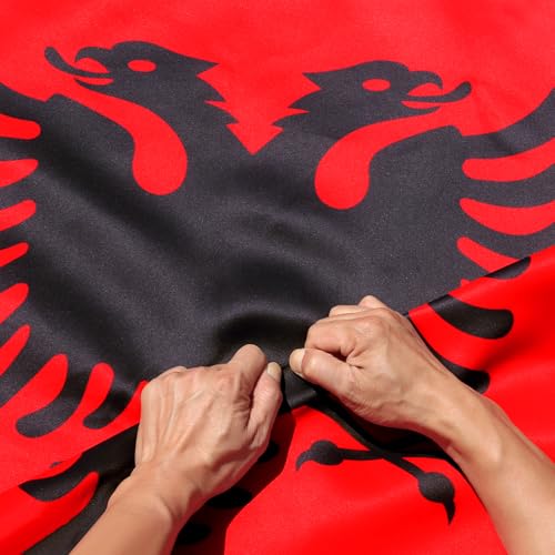 Bandera de Albania para exterior en balcones y eventos de doble cara