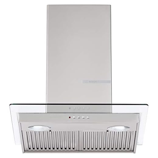 Bosch 60cm 800 m3/hr Chimney (DWG068D50I, 2 Baffle Filters, Steel/Grey)